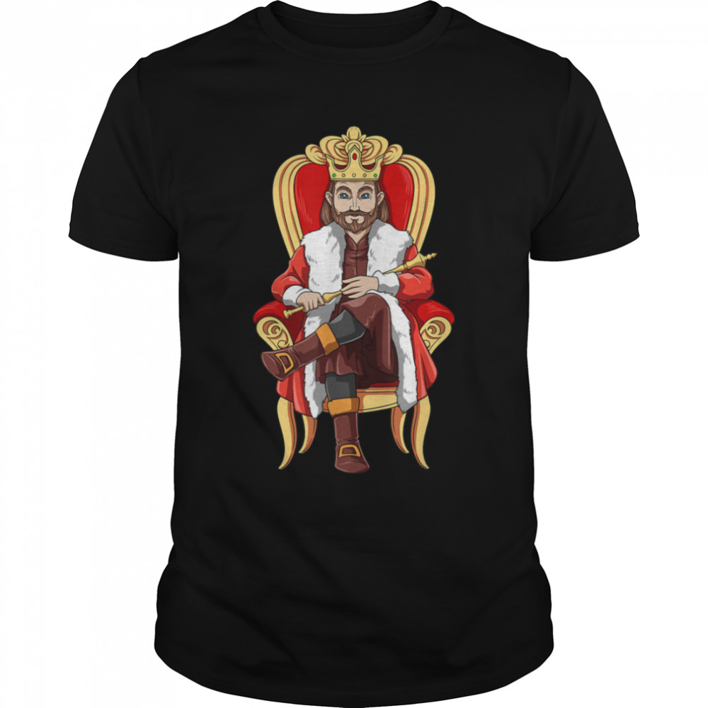 Funny king on throne fairy tales T- B0B341K52K Classic Men's T-shirt