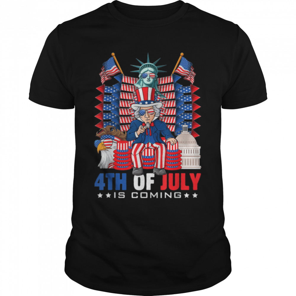 Funny Uncle Sam USA Flag Throne Independence Day 4th Of July T- B0B38RVTFN Classic Men's T-shirt