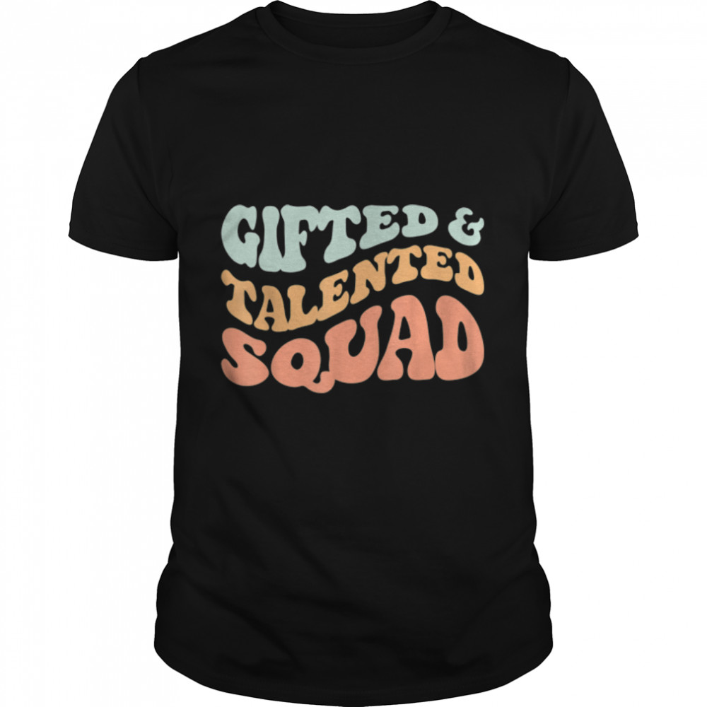 Gifted And Talented Squad Retro Groovy wavy Vintage T- B0BFDDKJ71 Classic Men's T-shirt