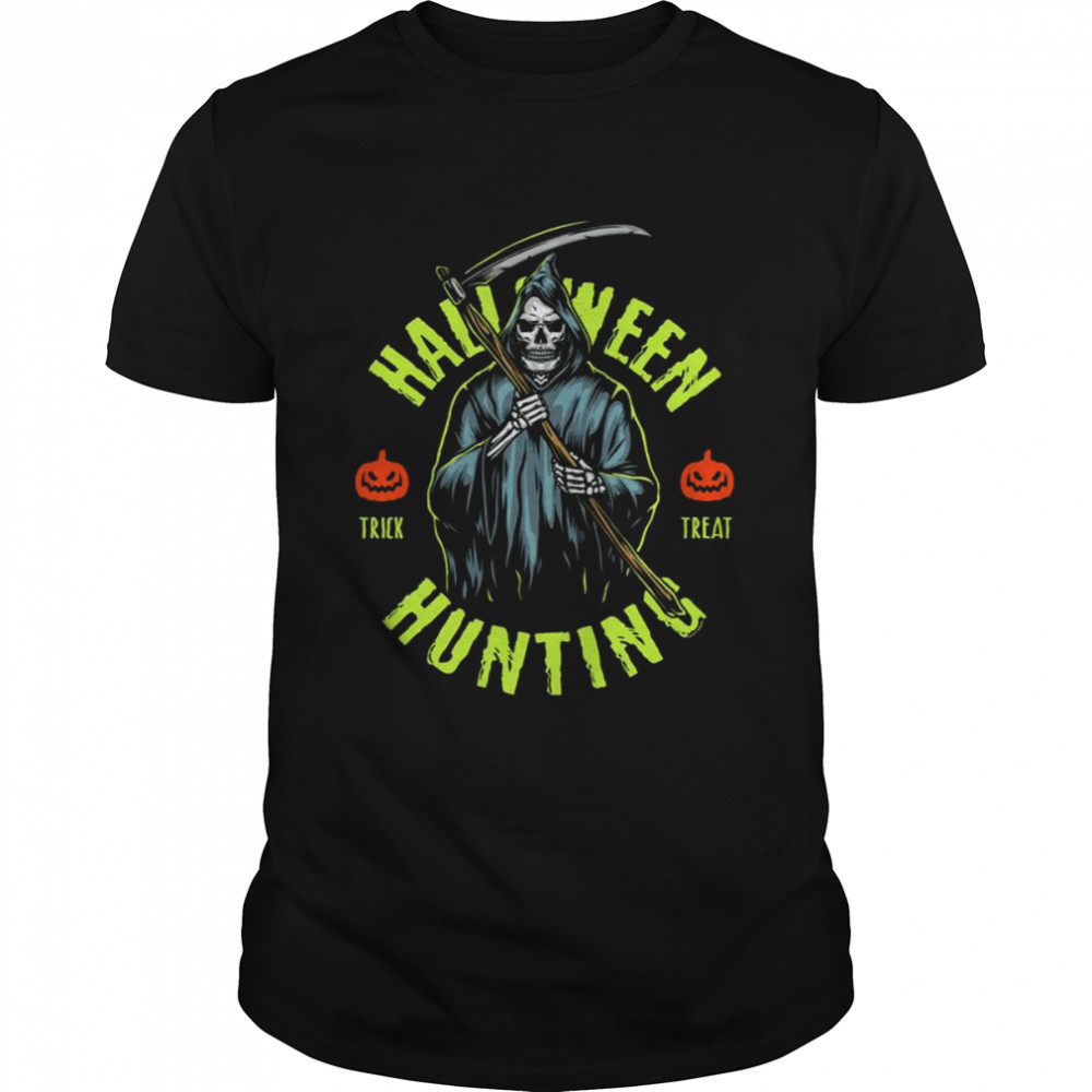 Green Art Text Halloween Spooky The Grim Reaper shirt Classic Men's T-shirt