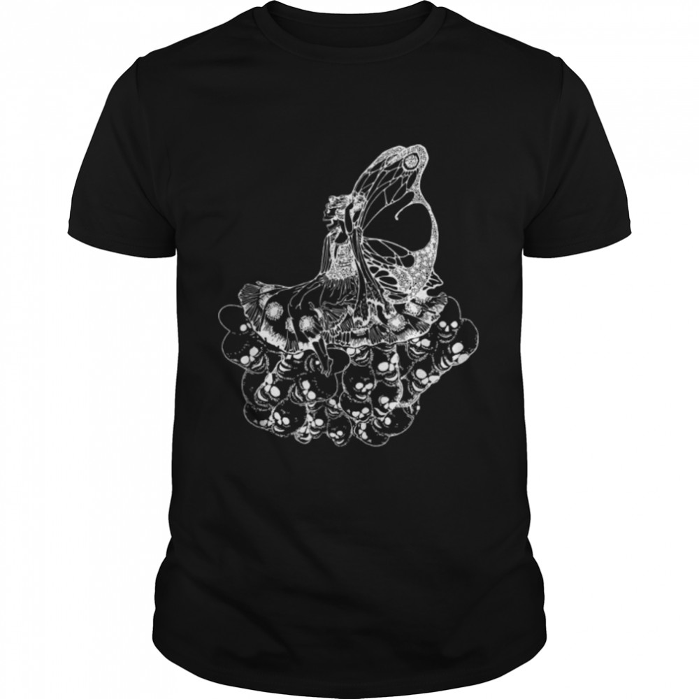 Grunge Fairycore Goth Fairy Skeleton Throne of Skulls T-Shirt B09TL4CH58