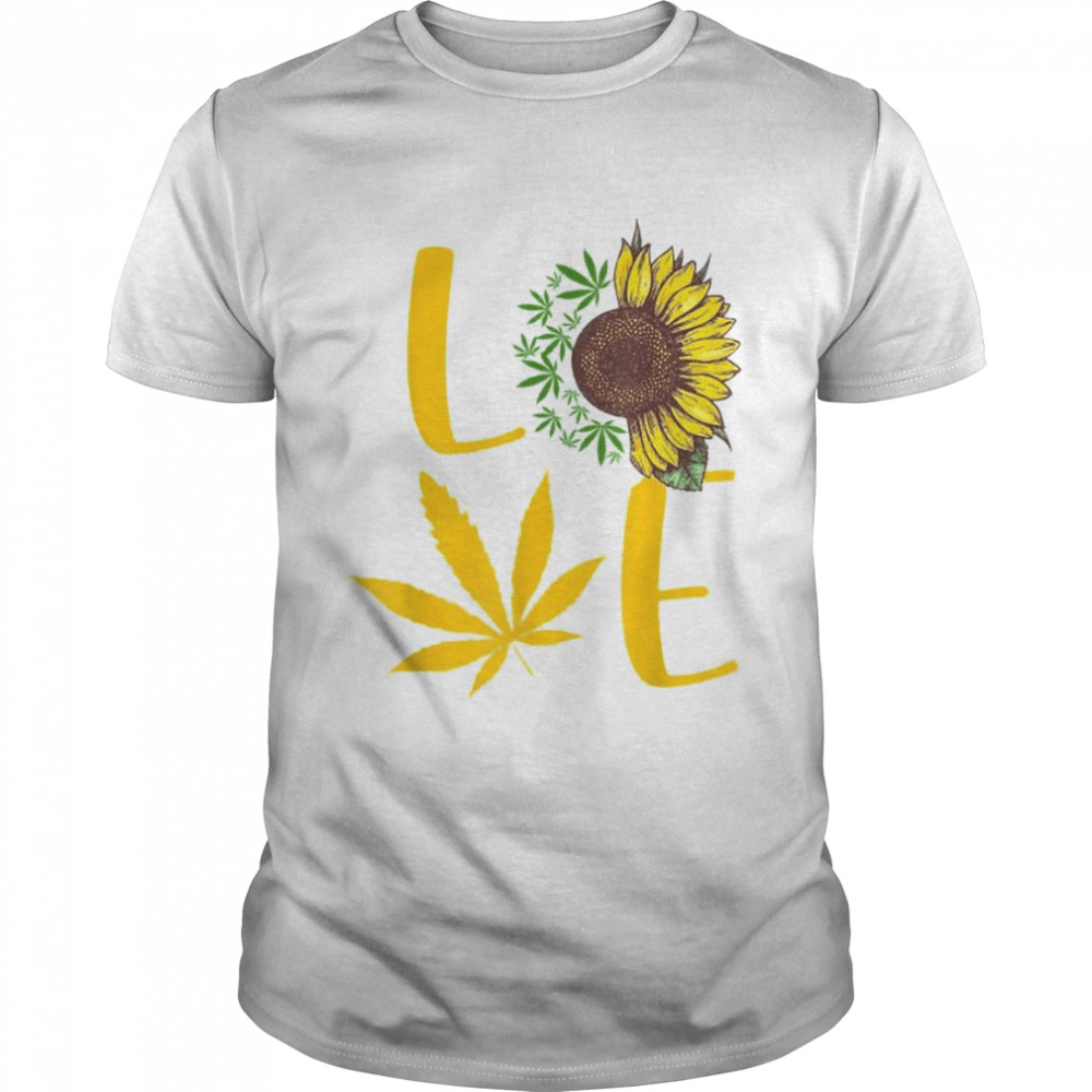 Hippie Clothes Stoner Gifts Love Flowers T-Shirt