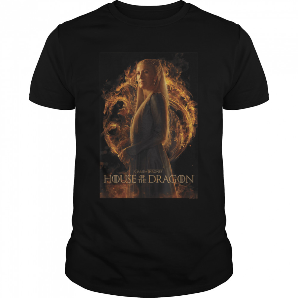 House of the Dragon Princess Rhaenys Targaryen Fire Poster T-Shirt B0BCHH61WH