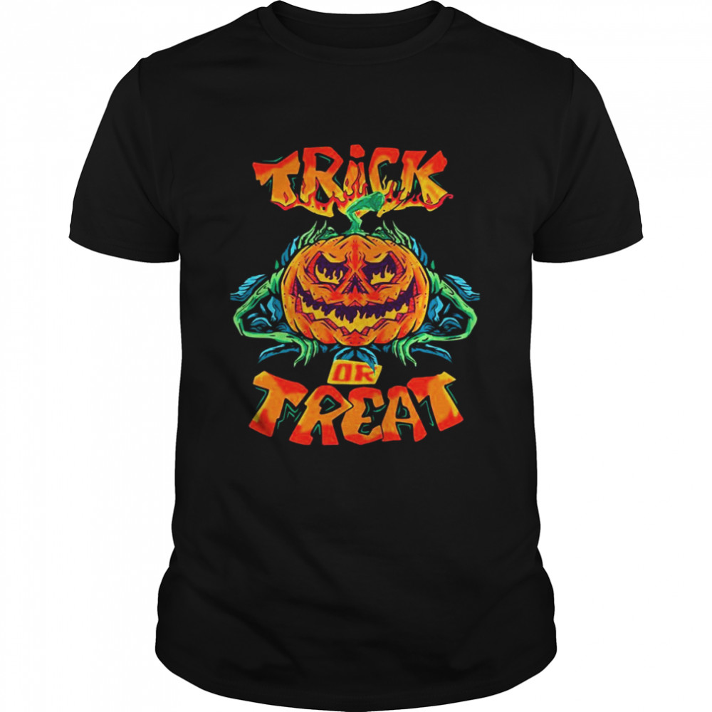 Iconic Night Trick Or Treat Scary Pumpkin Design Halloween shirt