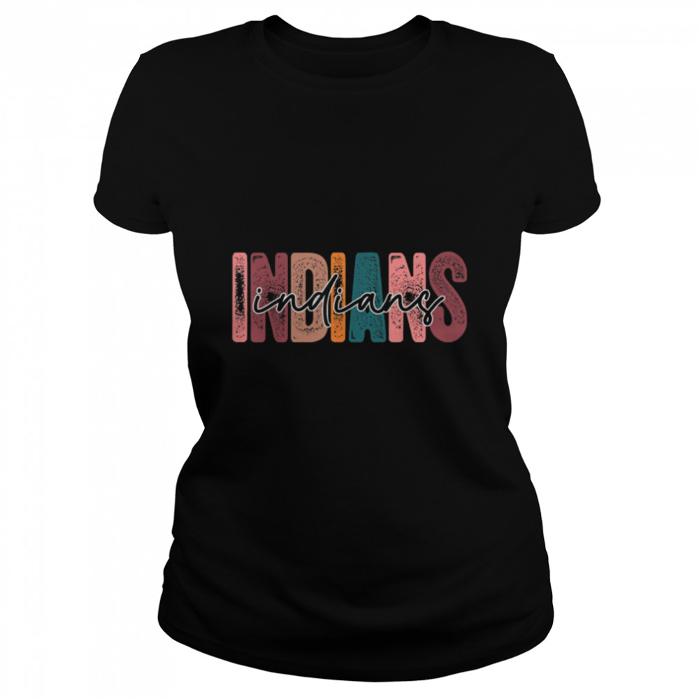 Indians School Sports Fan Team Spirit T- B0BFD8ZCDD Classic Women's T-shirt