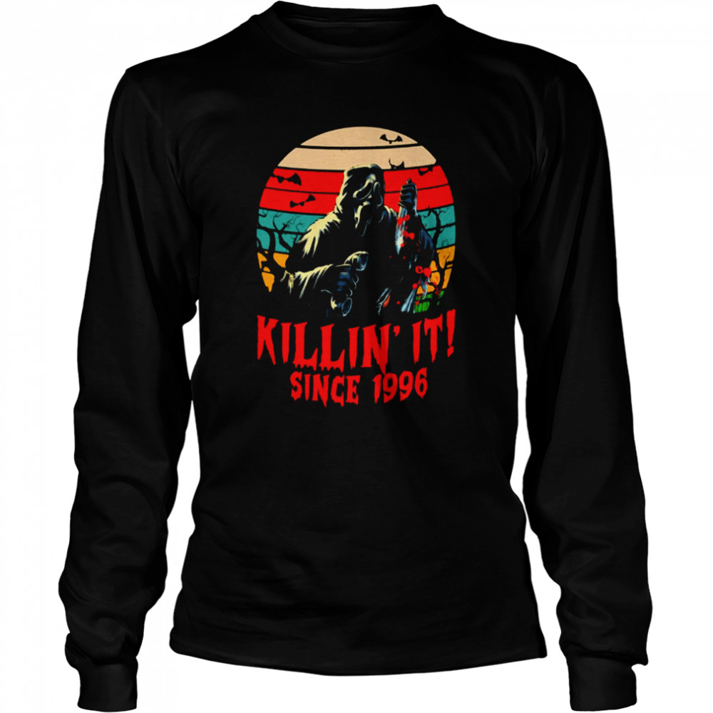 Killin’ It Since 1996 Scream Movie Ghost Face Movies Pumpkin Halloween shirt Long Sleeved T-shirt