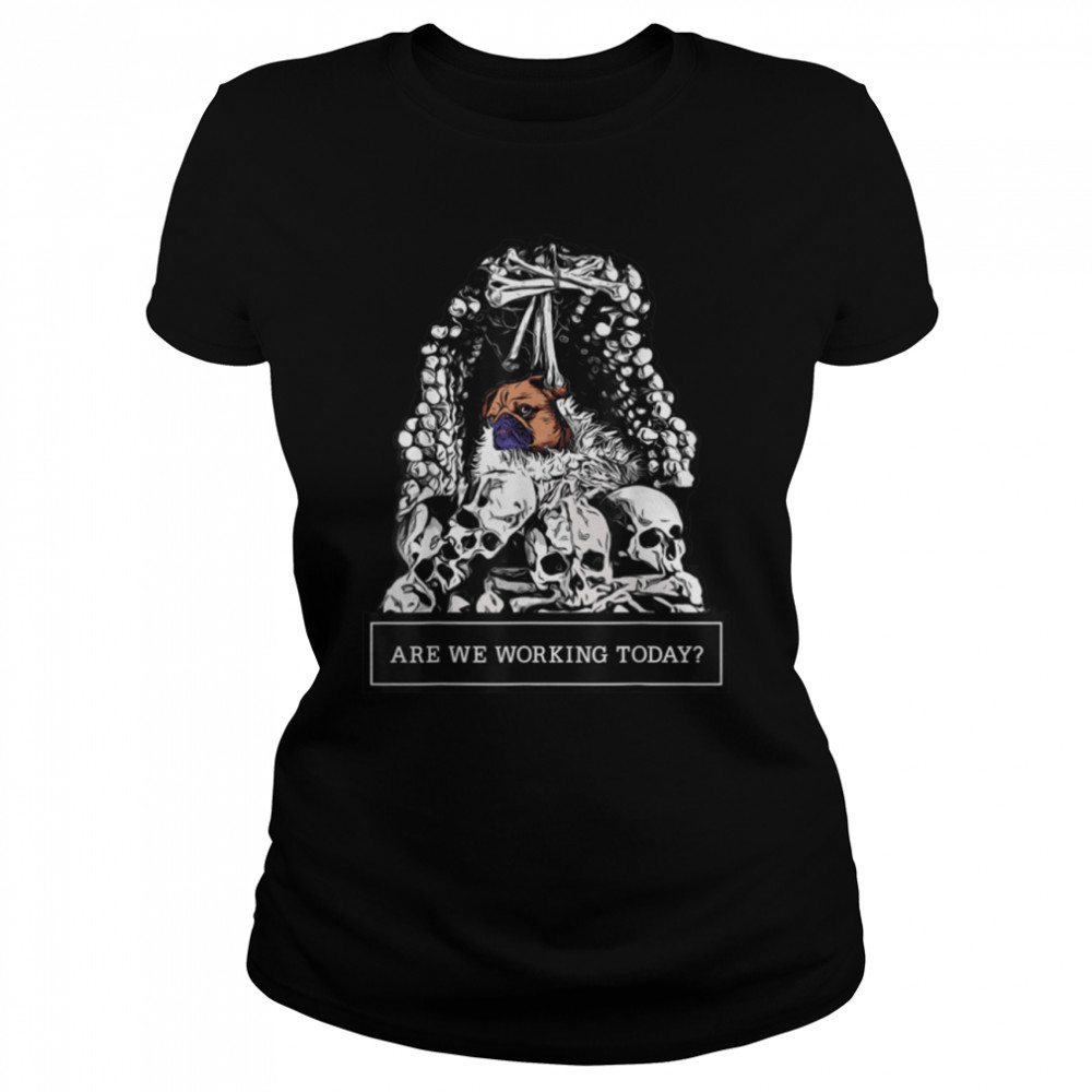 King Pug on Throne of Bones T- B09RTN917V Classic Women's T-shirt