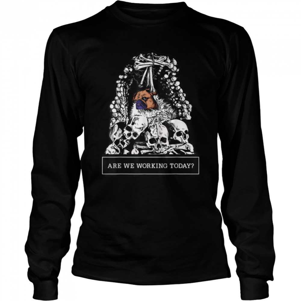 King Pug on Throne of Bones T- B09RTN917V Long Sleeved T-shirt