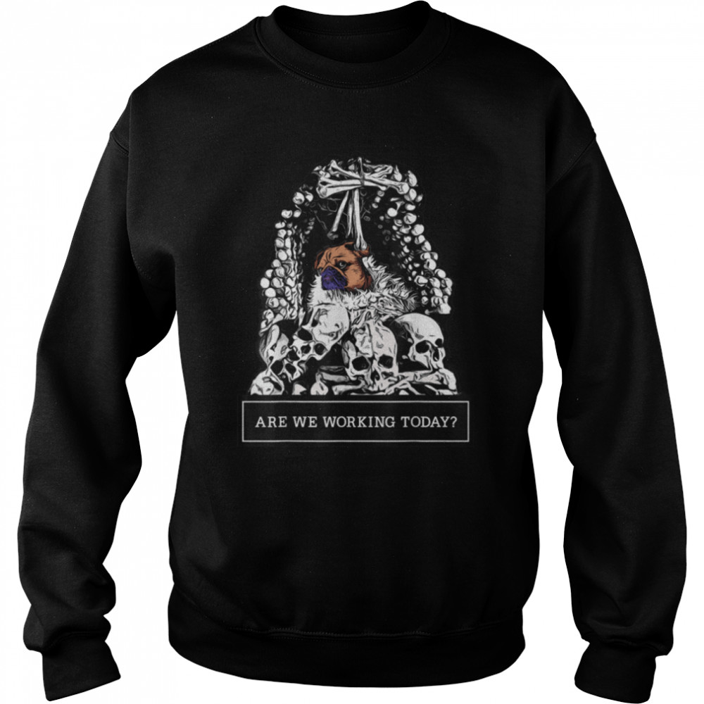 King Pug on Throne of Bones T- B09RTN917V Unisex Sweatshirt
