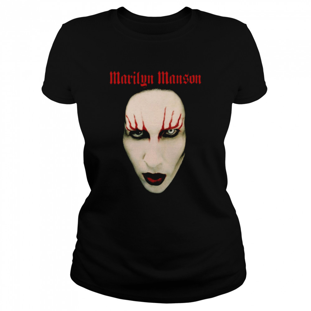 Marilyn Manson Red Lips Rock Heavy Metal shirt Classic Women's T-shirt