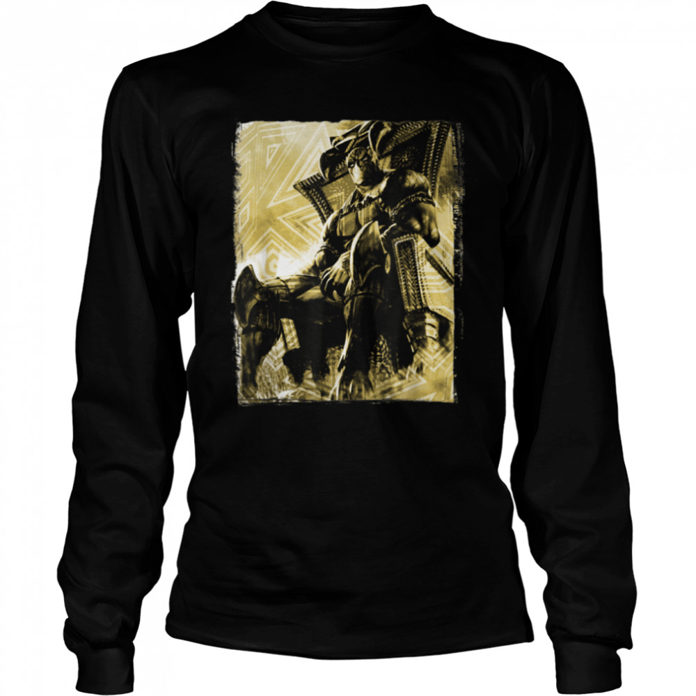 Marvel Black Panther The King's Throne Graphic T- B07KVBLX8W Long Sleeved T-shirt