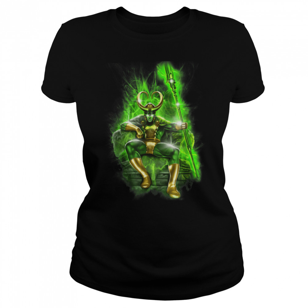 Marvel Loki Brooding Throne Graphic T- B07PJWRTN7 Classic Women's T-shirt