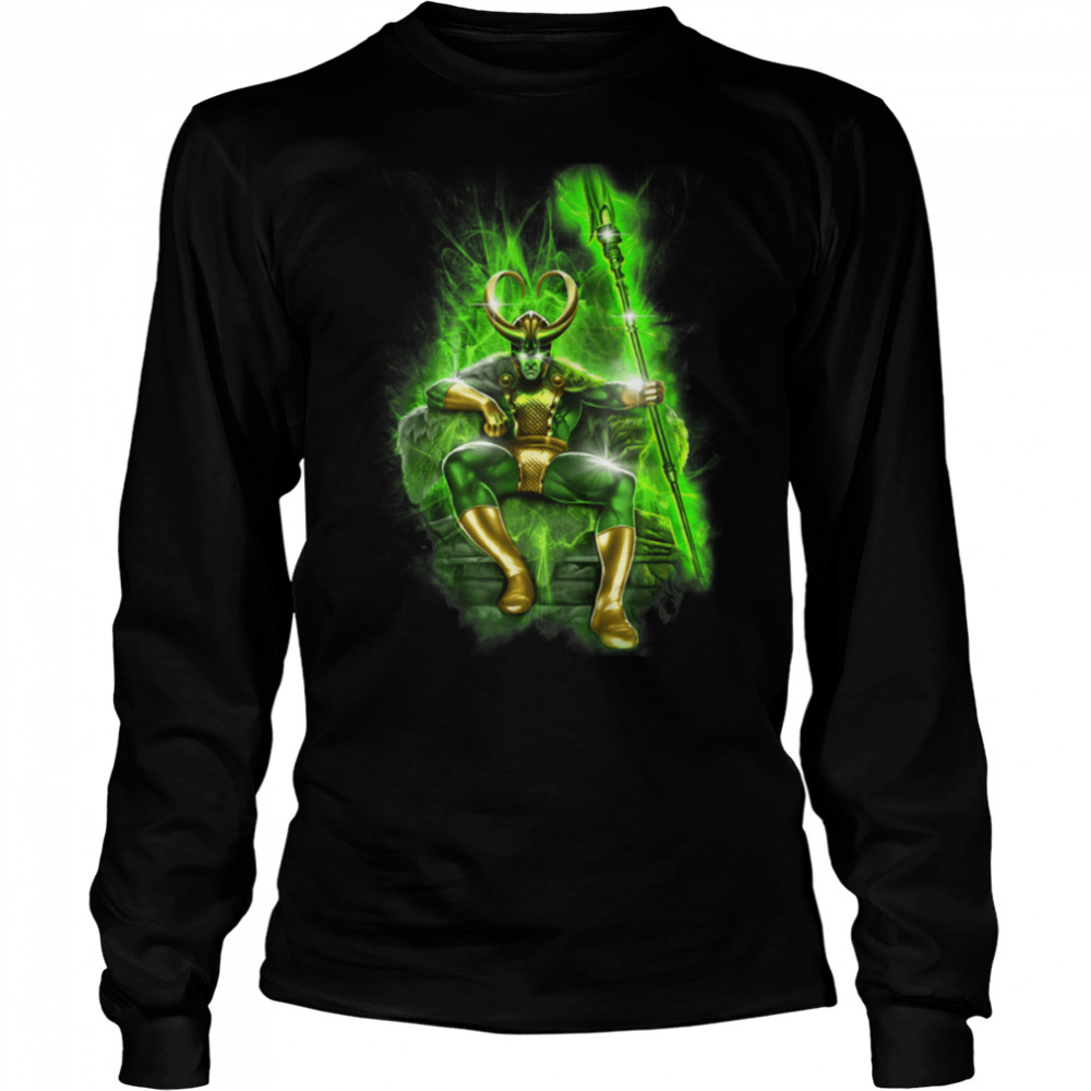 Marvel Loki Brooding Throne Graphic T- B07PJWRTN7 Long Sleeved T-shirt
