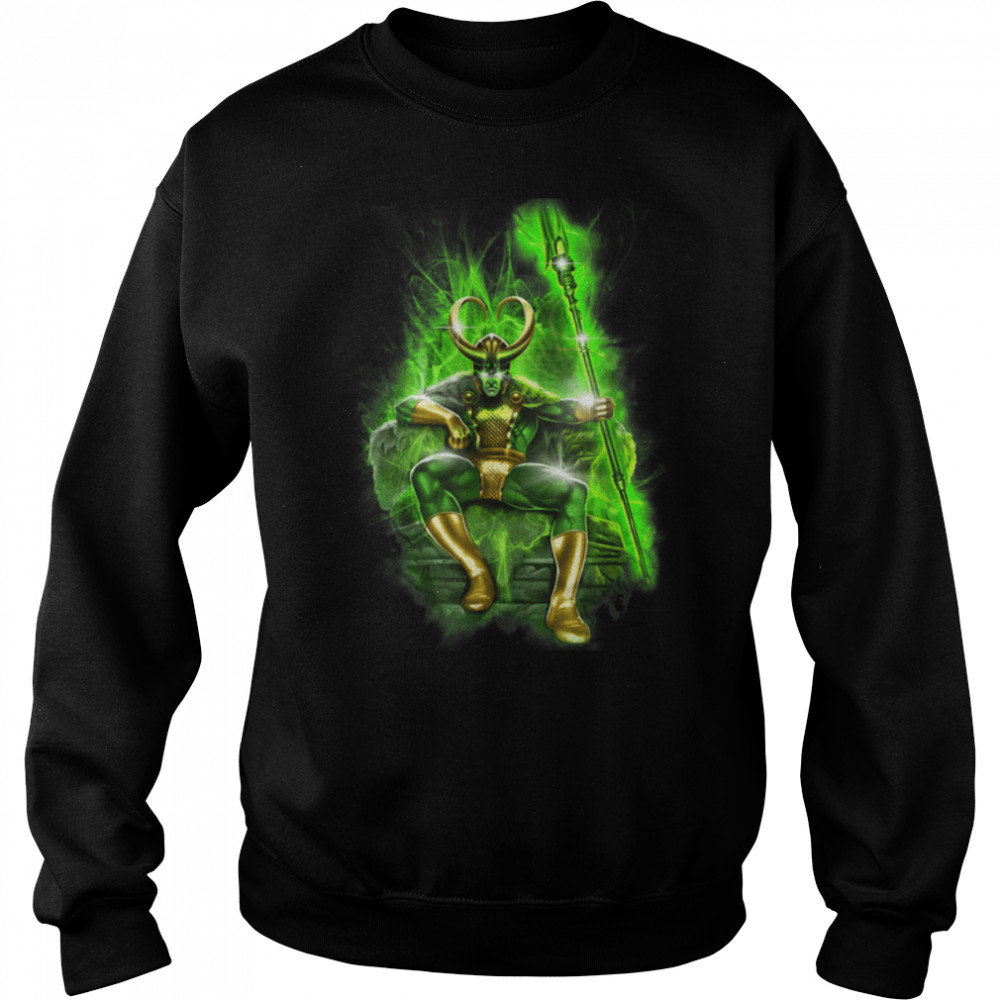 Marvel Loki Brooding Throne Graphic T- B07PJWRTN7 Unisex Sweatshirt