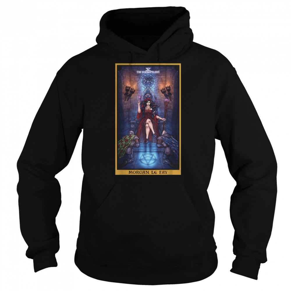 Morgan Le Fay The Hierophant Tarot Card Celtic Pagan Witch T- B09NF48457 Unisex Hoodie