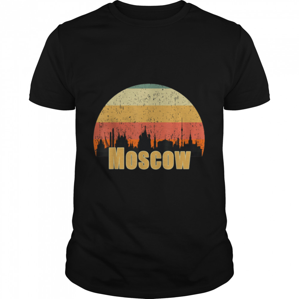 Moscow Russia Skyline Silhouette Sunset I Love Moscow T- B0B8DSVRCH Classic Men's T-shirt