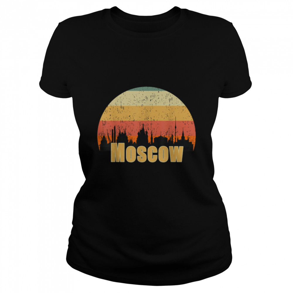 Moscow Russia Skyline Silhouette Sunset I Love Moscow T- B0B8DSVRCH Classic Women's T-shirt