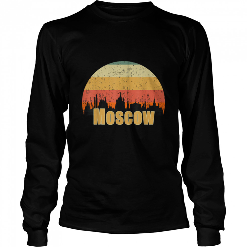Moscow Russia Skyline Silhouette Sunset I Love Moscow T- B0B8DSVRCH Long Sleeved T-shirt