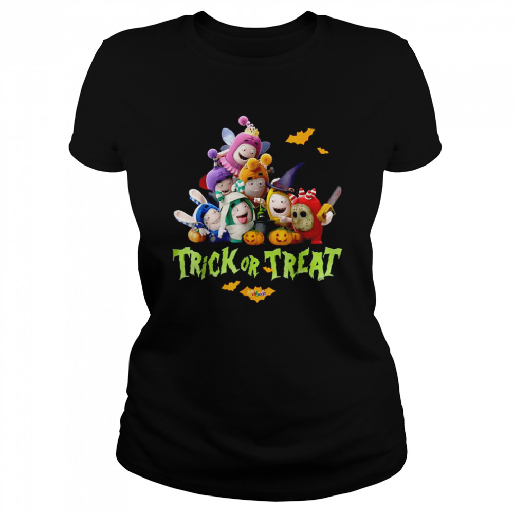 Oddbods Characters Halloween Trick Or Treat Cool Graphic S shirt Classic Women's T-shirt