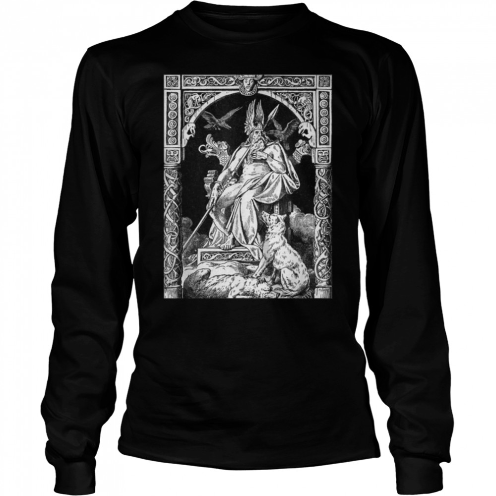 Odin On His Throne - Nordic Viking Mythology Allfather T- B0B7CKGC67 Long Sleeved T-shirt
