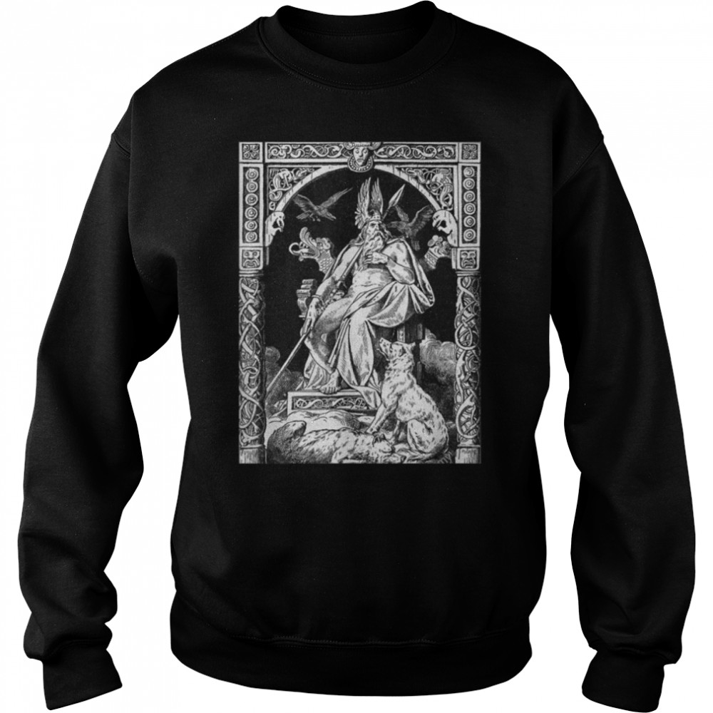 Odin On His Throne - Nordic Viking Mythology Allfather T- B0B7CKGC67 Unisex Sweatshirt