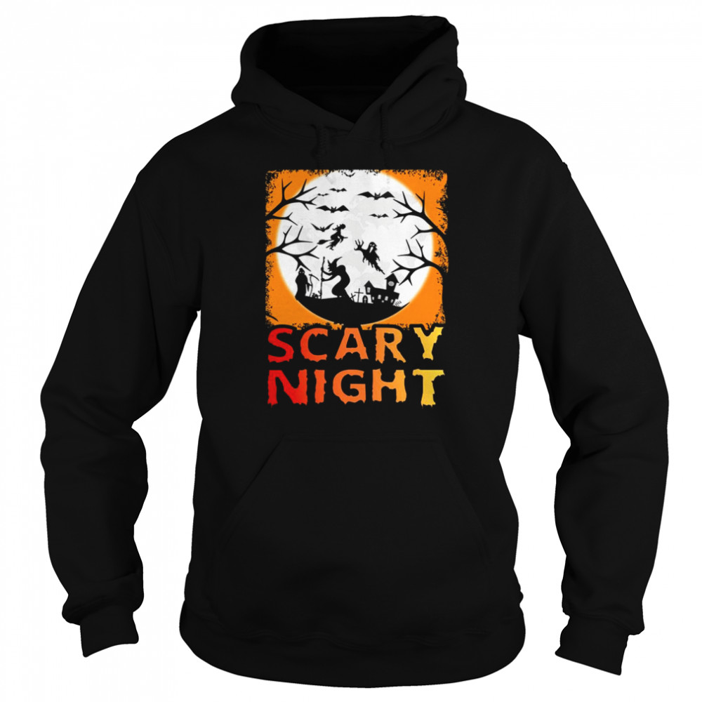 Orange Night Halloween Trick Or Treat Scary Night shirt Unisex Hoodie