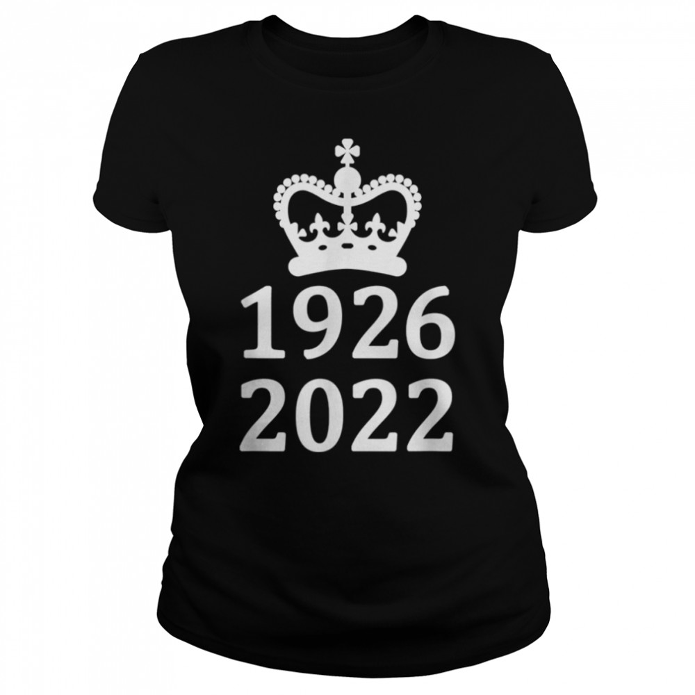Platinum Jubilee Memoriam Queen UK Monarch Crown 1926 2022 T- B0BDSCQ5CR Classic Women's T-shirt