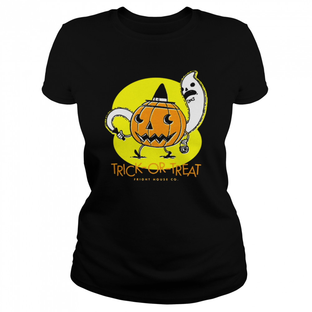 Playing With Ghost Trickortreat Pumpkin & Ghost  shirt Classic Women's T-shirt