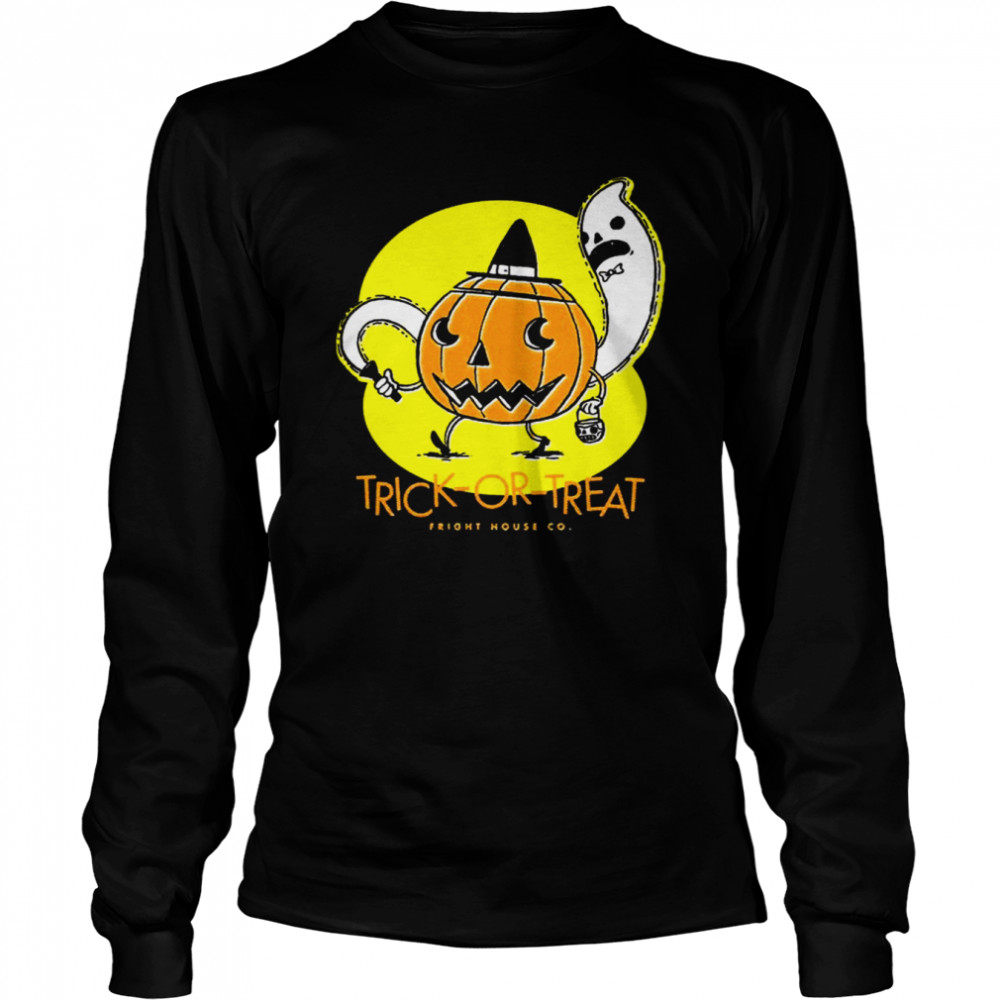 Playing With Ghost Trickortreat Pumpkin & Ghost  shirt Long Sleeved T-shirt