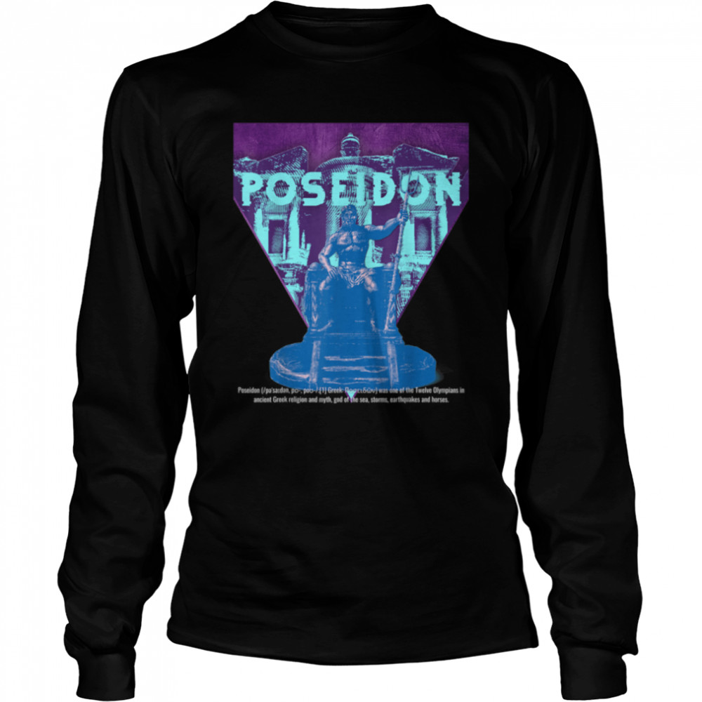 Poseidon Sitting On His Throne T- B09SYC8JTN Long Sleeved T-shirt