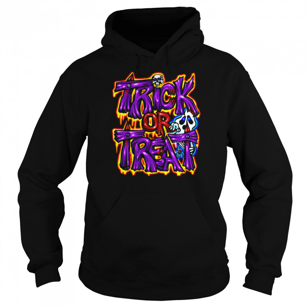 Purple Text Art Trick Or Treat Halloween shirt Unisex Hoodie