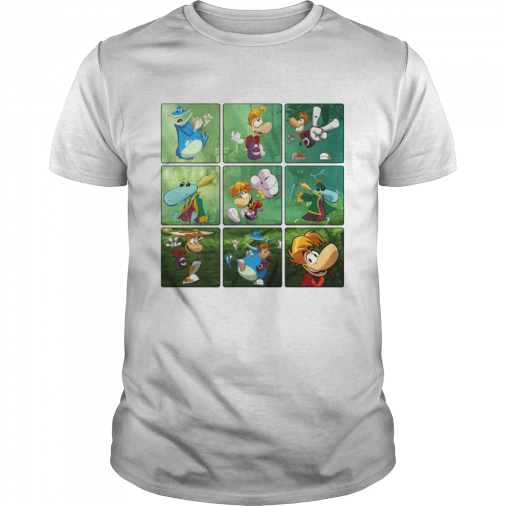 Retro Characters Squares Rayman Legends shirt