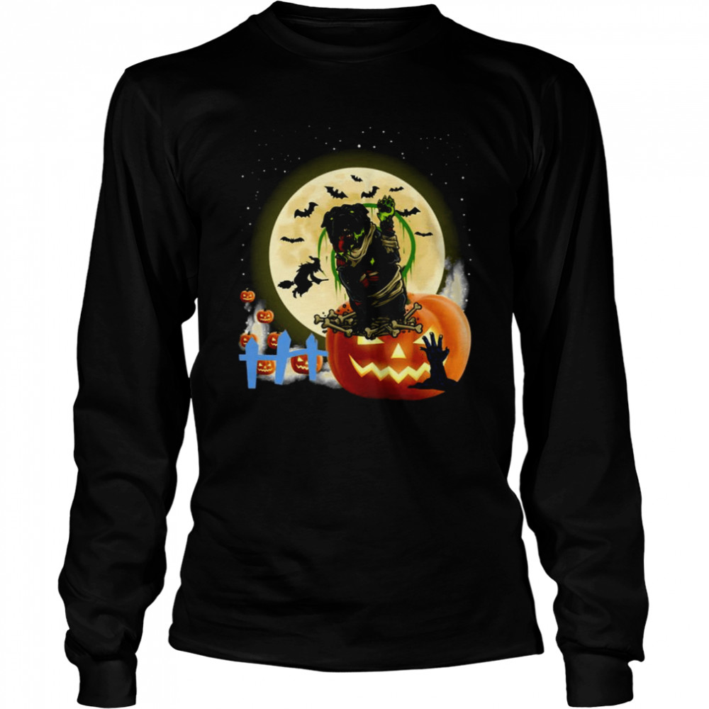 Scary Zombie Dog Halloween Trick Or Treat shirt Long Sleeved T-shirt