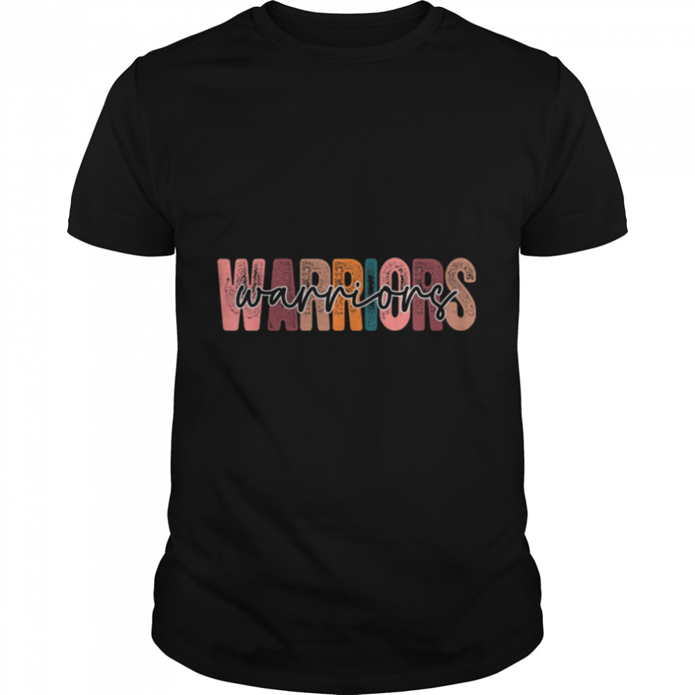 Warriors School Sports Fan Team Spirit T-Shirt B0BFDBX1H8