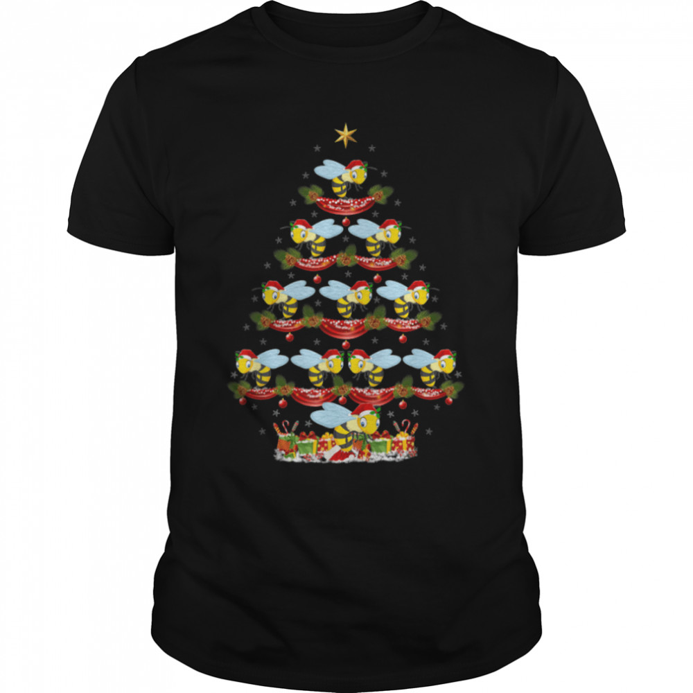 Wasp Lover Xmas Holiday Santa Wasp Christmas Tree T-Shirt B0BFF1KWCF