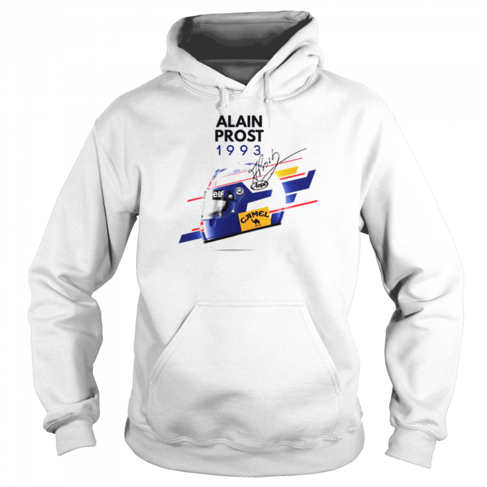 1993 Helmet Poster Alain Prost Formula 1 Car Racing F1 shirt Unisex Hoodie
