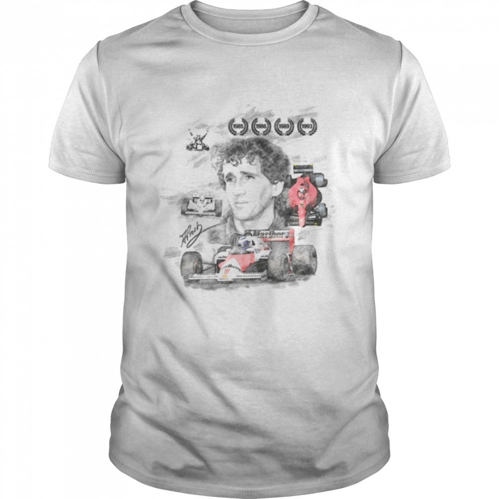Alain Prost Formula 1 Car Racing F1 shirt