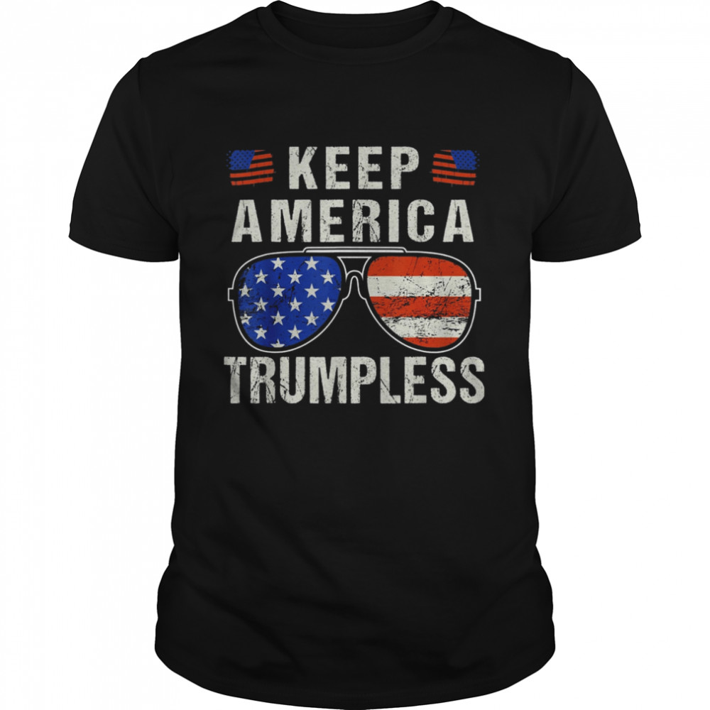 American Flag Sunglasses Keep America Trumpless Shirt