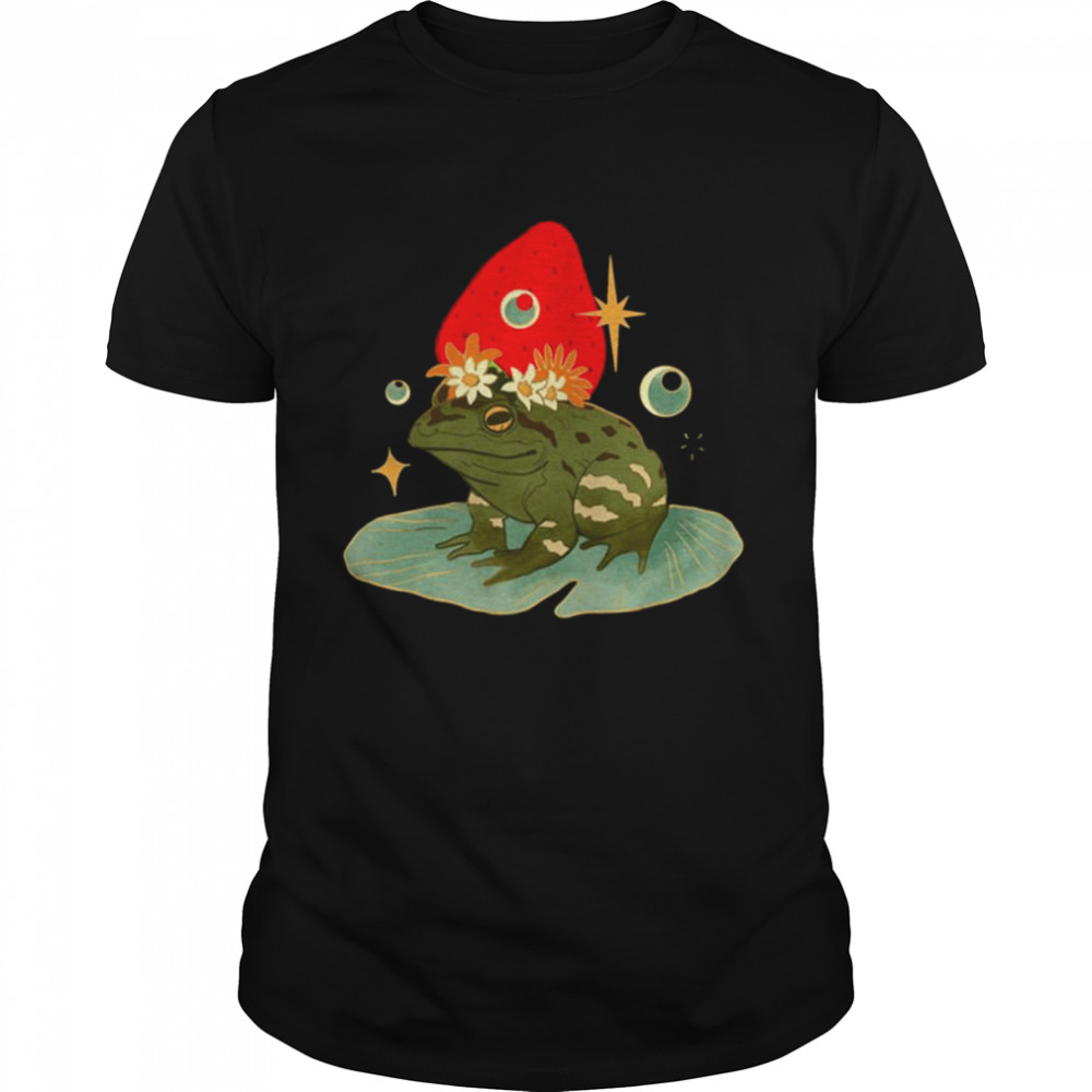 Animated Art Frog With A Strawberry Hat shirt