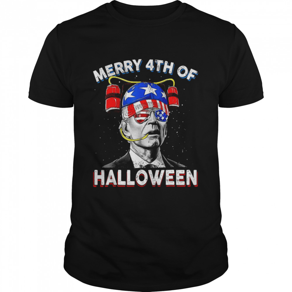 Biden Drink Beer 4th Of July Merry 4th Of Halloween Joe Biden Halloween T Shirt