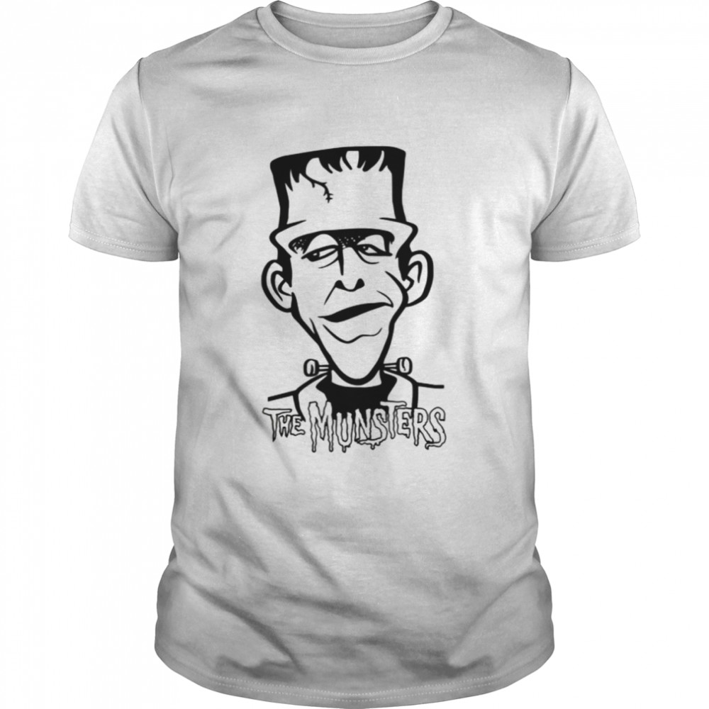 Black And White Art Herman Munster Cartoon Outline shirt
