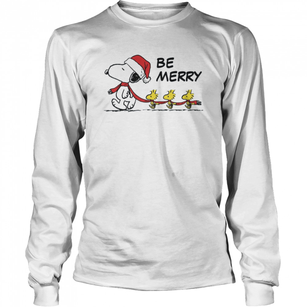 Christmas Snoopy And Friends Winter Scarf T shirt Long Sleeved T-shirt