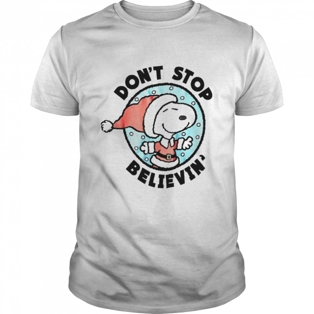 Don’t Stop Believing Christmas Snoopy Christmas T shirt Classic Men's T-shirt
