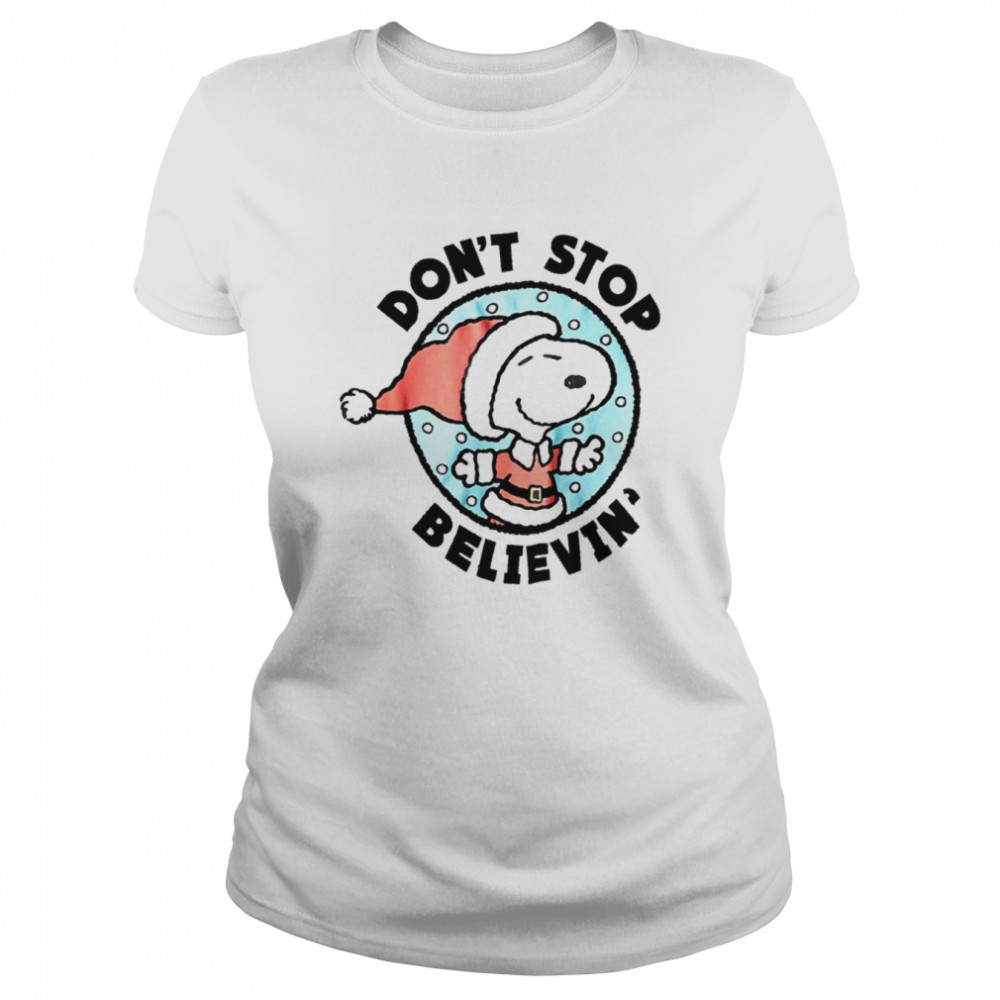 Don’t Stop Believing Christmas Snoopy Christmas T shirt Classic Women's T-shirt