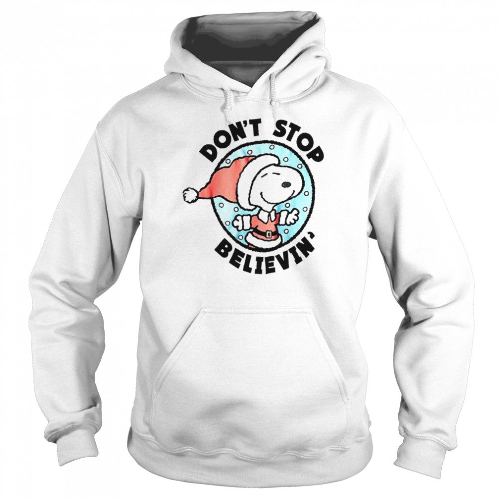 Don’t Stop Believing Christmas Snoopy Christmas T shirt Unisex Hoodie