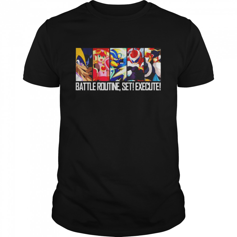 Mega man battle routine set execute shirt
