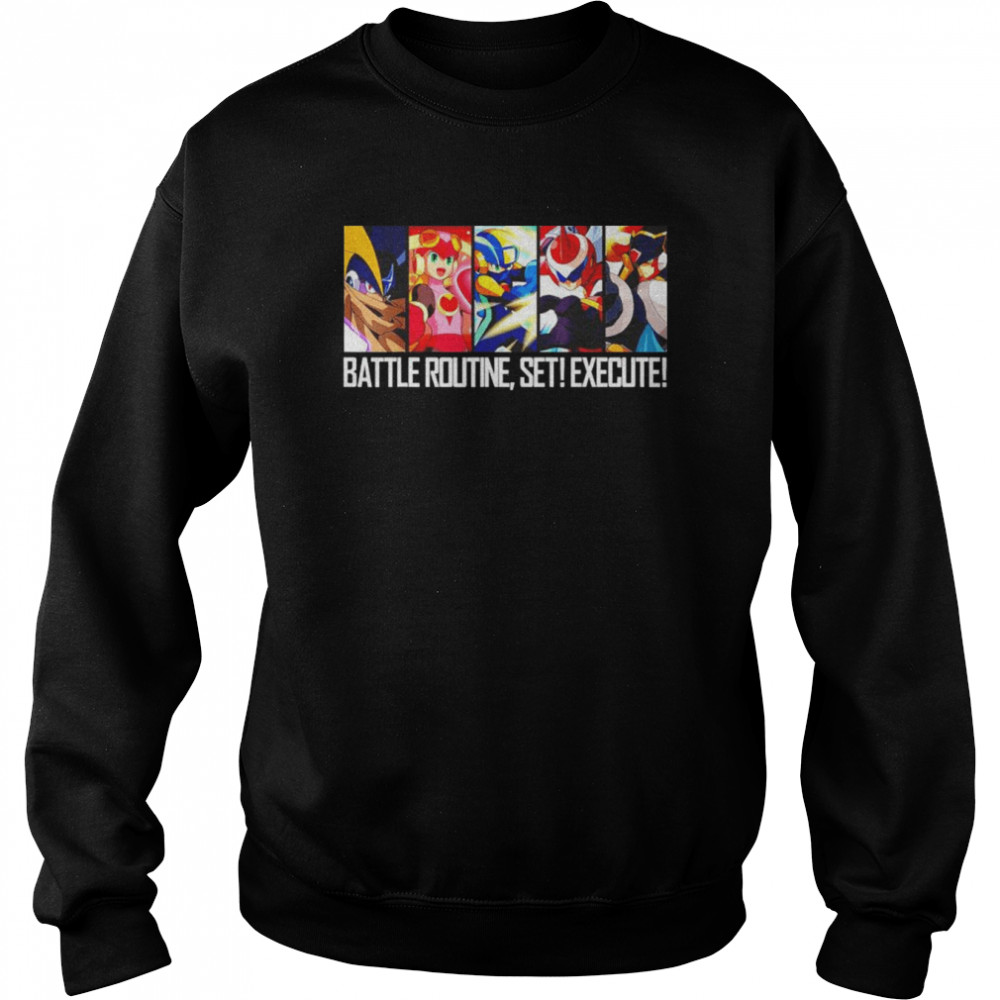 Mega man battle routine set execute shirt Unisex Sweatshirt