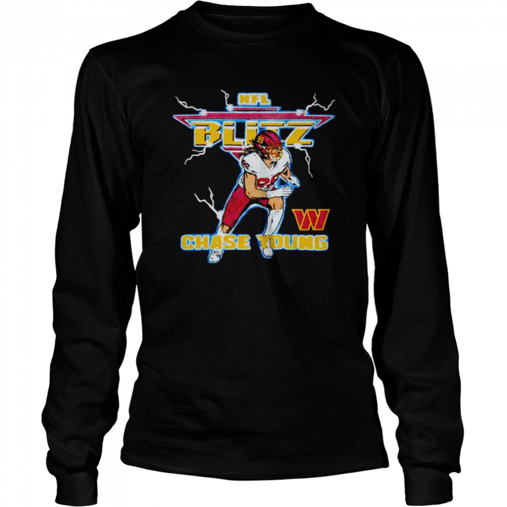 NFL Blitz Commanders Chase Young T-shirt Long Sleeved T-shirt