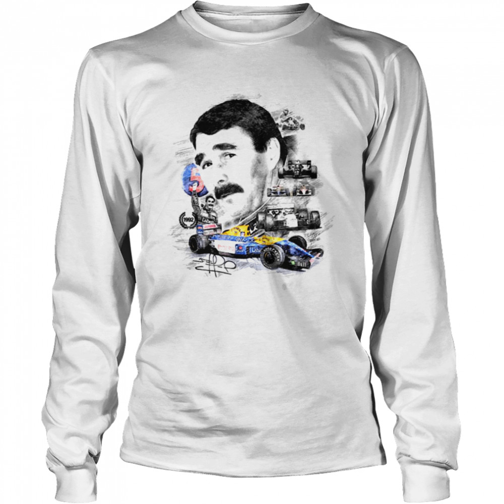 Nigel Mansell Formula 1 Car Racing F1 shirt Long Sleeved T-shirt