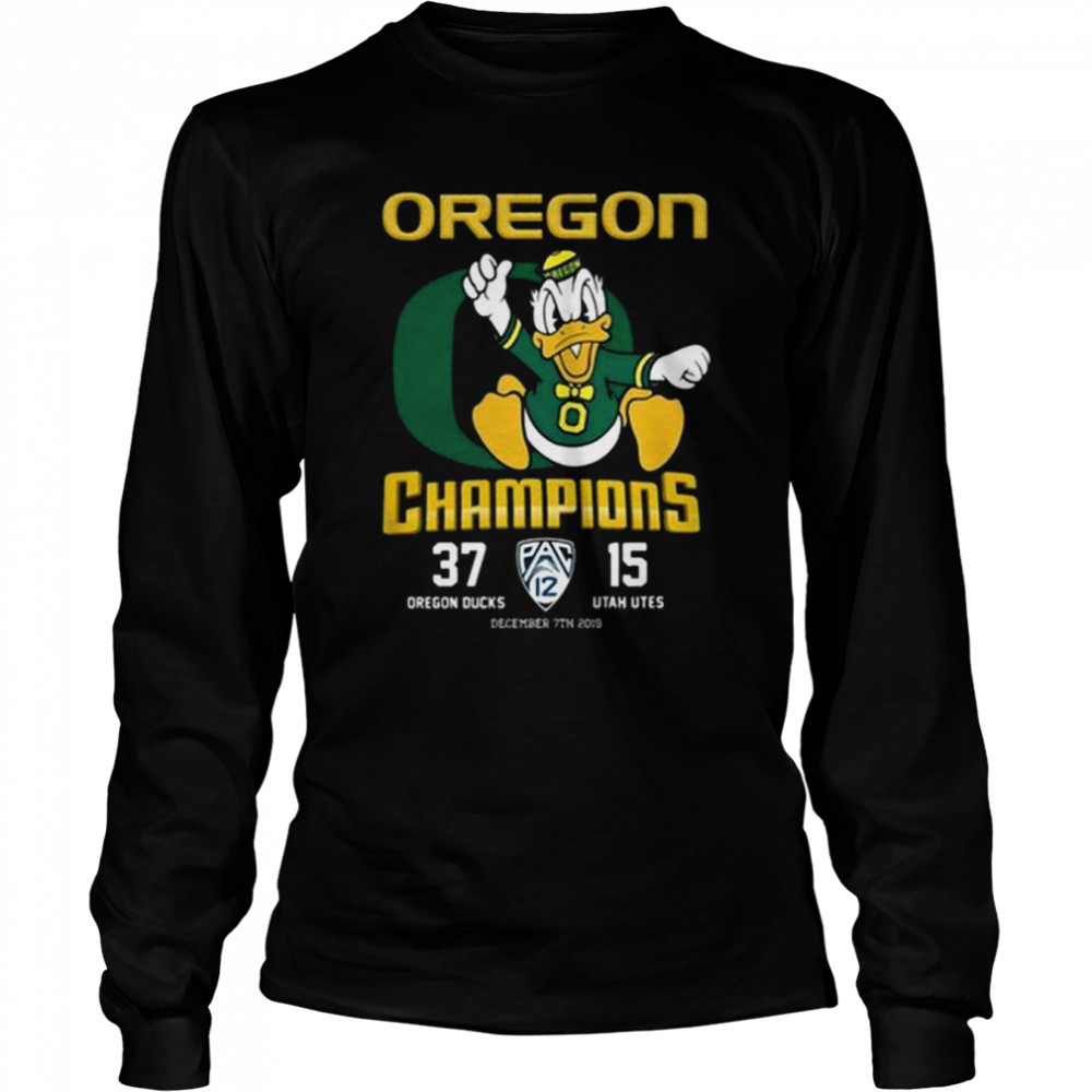 Oregon Champion 37 Oregon Ducks 15 Utah Utes Oregon Ducks T- Long Sleeved T-shirt